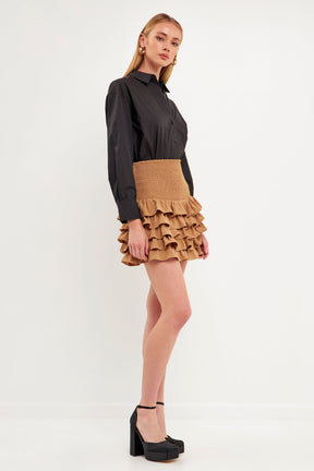 ENDLESS ROSE - Endless Rose - Tiered Ruffle Mini Skirt - SKIRTS available at Objectrare