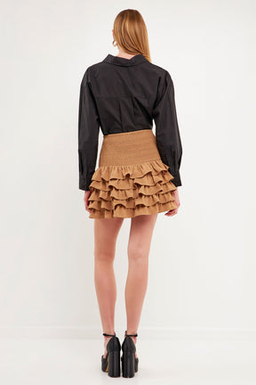 ENDLESS ROSE - Endless Rose - Tiered Ruffle Mini Skirt - SKIRTS available at Objectrare