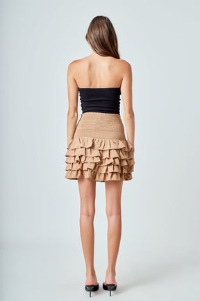 ENDLESS ROSE - Tiered Ruffle Mini Skirt - SKIRTS available at Objectrare