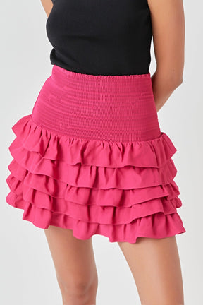 ENDLESS ROSE - Endless Rose - Tiered Ruffle Mini Skirt - SKIRTS available at Objectrare