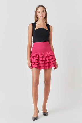 ENDLESS ROSE - Endless Rose - Tiered Ruffle Mini Skirt - SKIRTS available at Objectrare