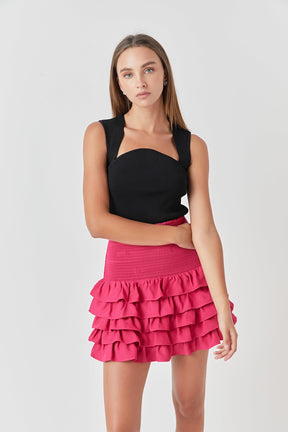 ENDLESS ROSE - Endless Rose - Tiered Ruffle Mini Skirt - SKIRTS available at Objectrare