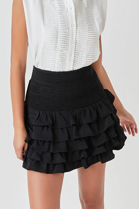 ENDLESS ROSE - Endless Rose - Tiered Ruffle Mini Skirt - SKIRTS available at Objectrare