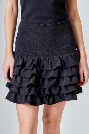 ENDLESS ROSE - Tiered Ruffle Mini Skirt - SKIRTS available at Objectrare
