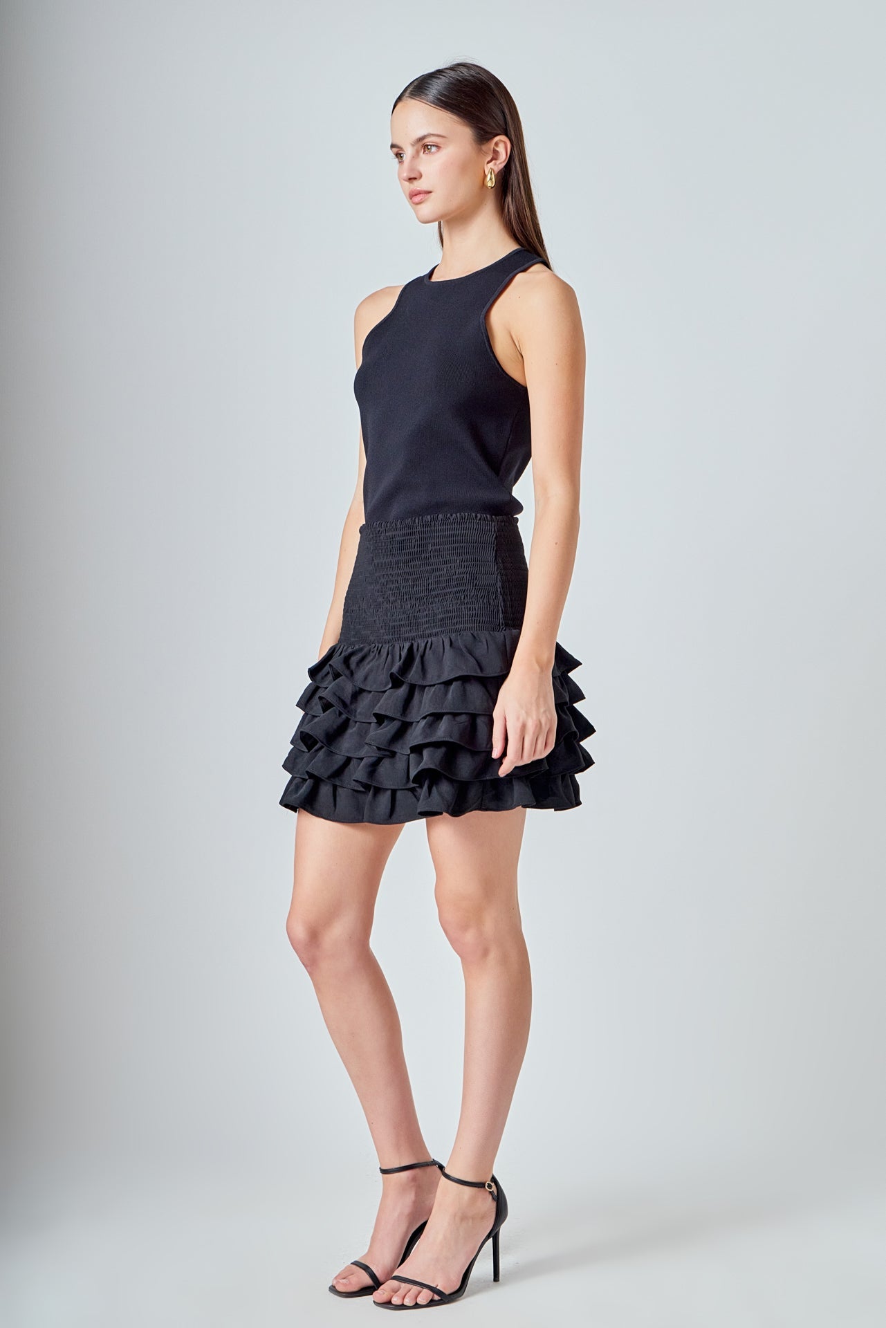 ENDLESS ROSE - Tiered Ruffle Mini Skirt - SKIRTS available at Objectrare