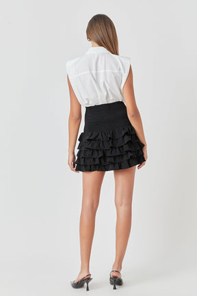 ENDLESS ROSE - Endless Rose - Tiered Ruffle Mini Skirt - SKIRTS available at Objectrare