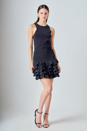 ENDLESS ROSE - Tiered Ruffle Mini Skirt - SKIRTS available at Objectrare