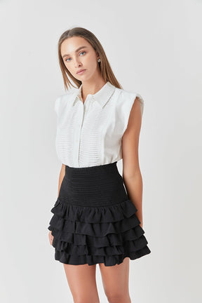 ENDLESS ROSE - Endless Rose - Tiered Ruffle Mini Skirt - SKIRTS available at Objectrare