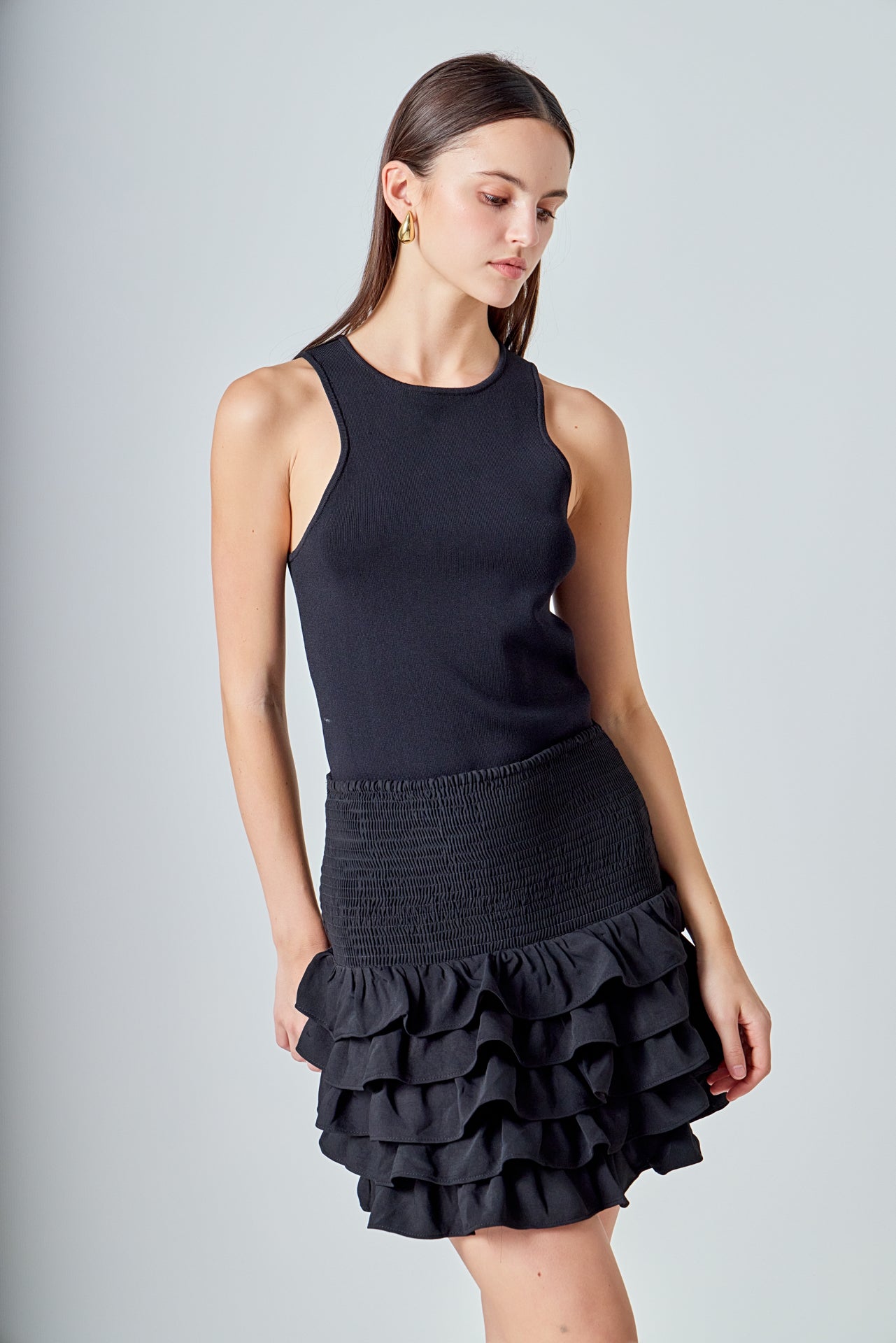 ENDLESS ROSE - Tiered Ruffle Mini Skirt - SKIRTS available at Objectrare