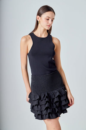 ENDLESS ROSE - Tiered Ruffle Mini Skirt - SKIRTS available at Objectrare