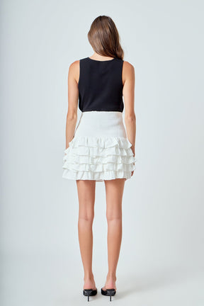 ENDLESS ROSE - Tiered Ruffle Mini Skirt - SKIRTS available at Objectrare