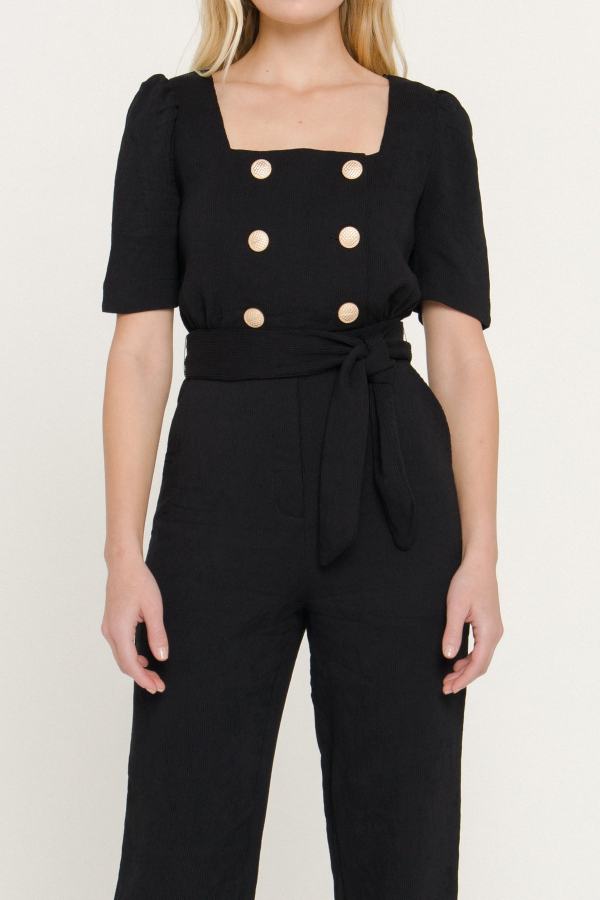 ENDLESS ROSE - Double Button Jumpsuit - JUMPSUITS available at Objectrare