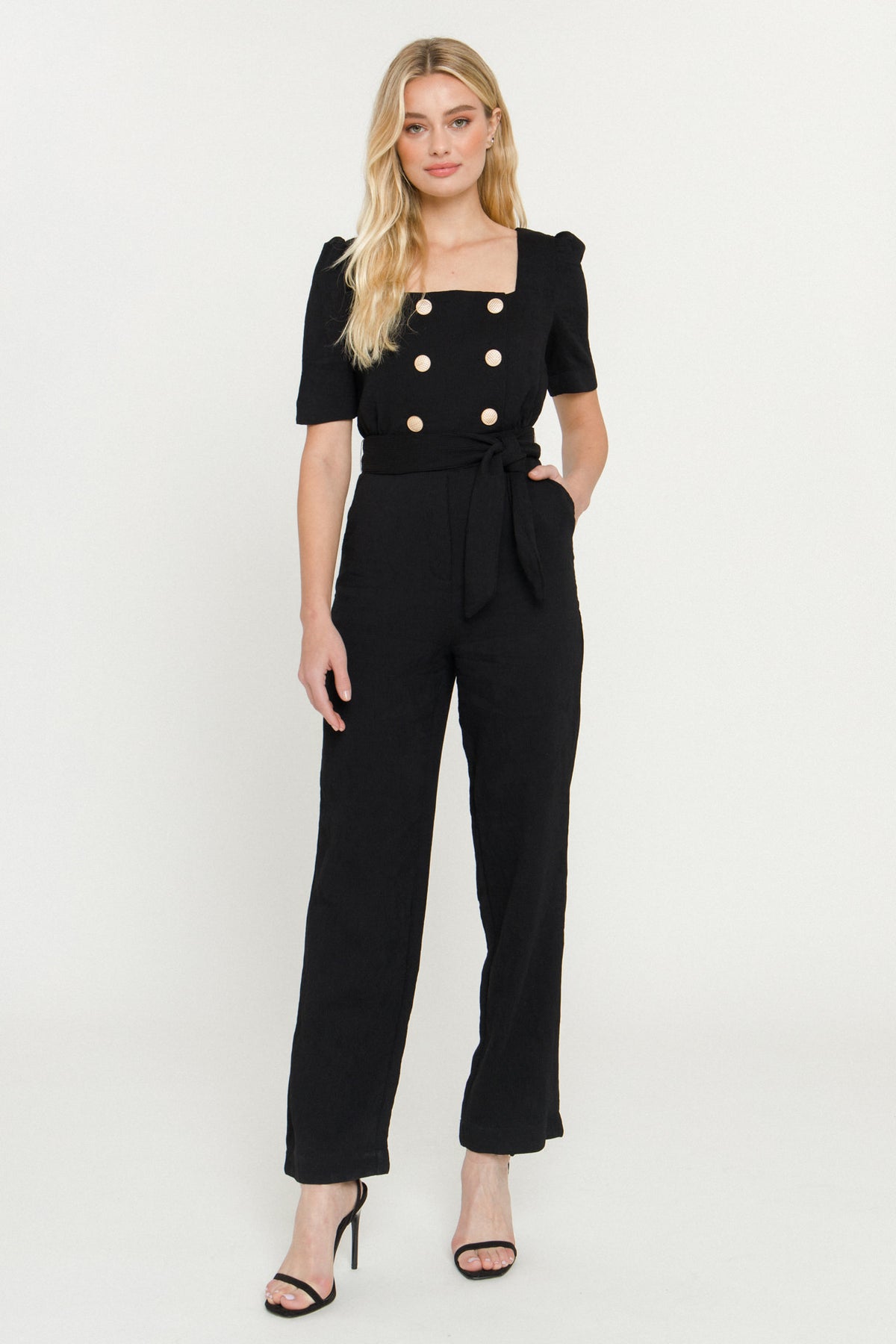 ENDLESS ROSE - Double Button Jumpsuit - JUMPSUITS available at Objectrare