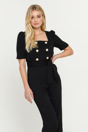 ENDLESS ROSE - Double Button Jumpsuit - JUMPSUITS available at Objectrare