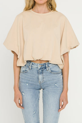 GREY LAB - High-Low Cropped T-Shirt - T-SHIRTS available at Objectrare