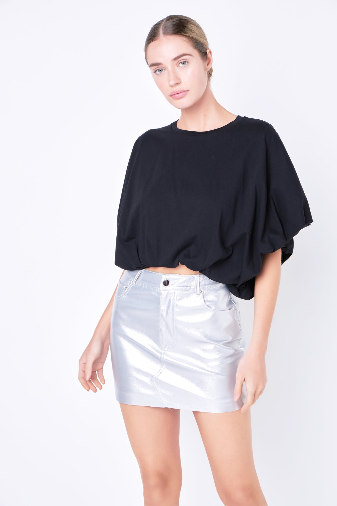 GREY LAB - High-Low Cropped T-Shirt - T-SHIRTS available at Objectrare