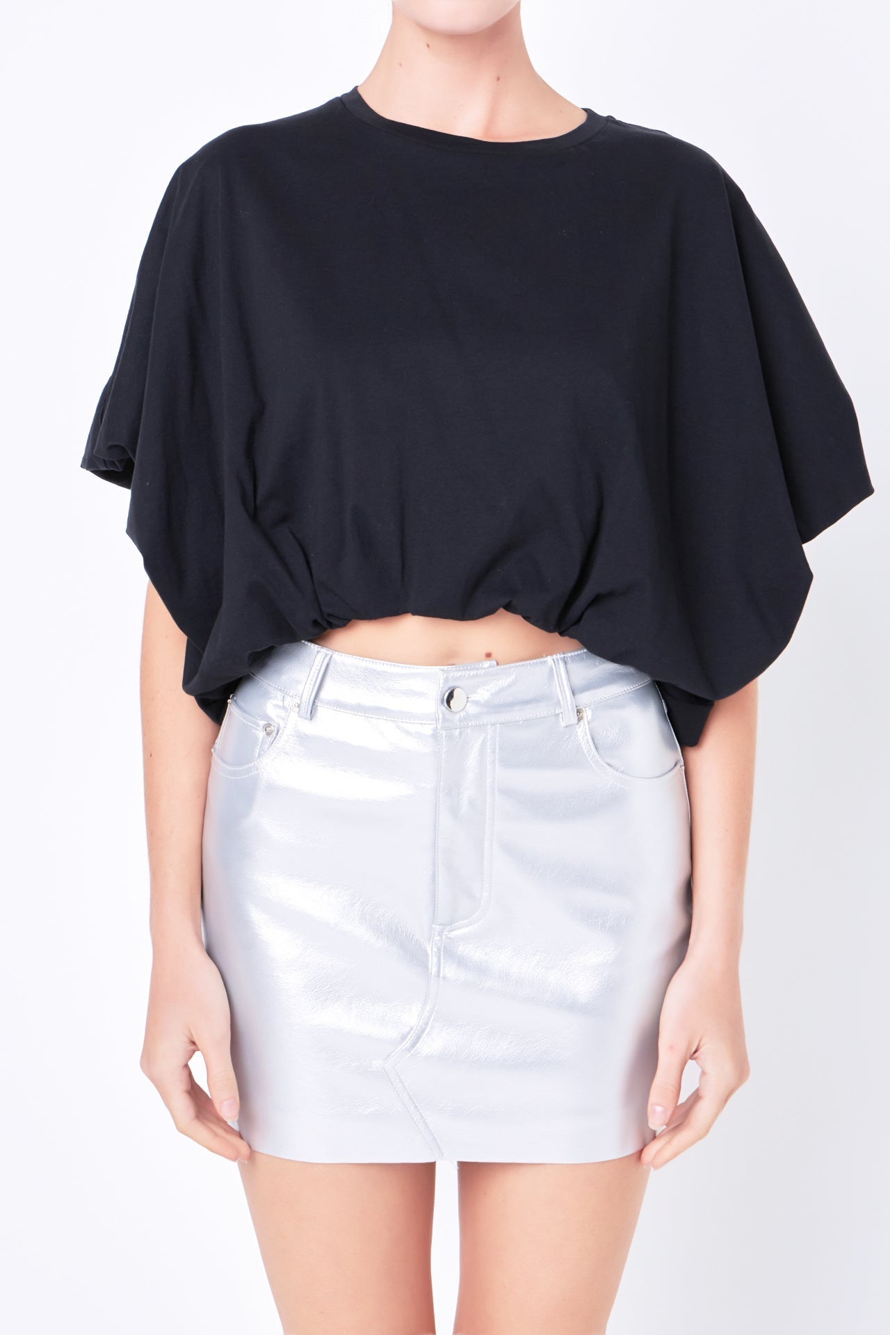 GREY LAB - High-Low Cropped T-Shirt - T-SHIRTS available at Objectrare