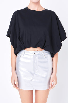 GREY LAB - High-Low Cropped T-Shirt - T-SHIRTS available at Objectrare