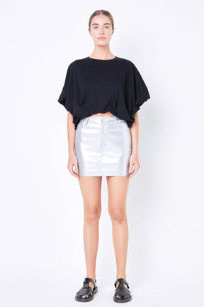 GREY LAB - High-Low Cropped T-Shirt - T-SHIRTS available at Objectrare
