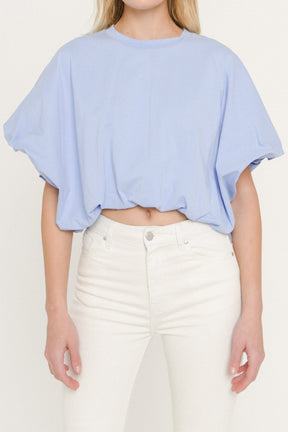 GREY LAB - High-Low Cropped T-Shirt - T-SHIRTS available at Objectrare