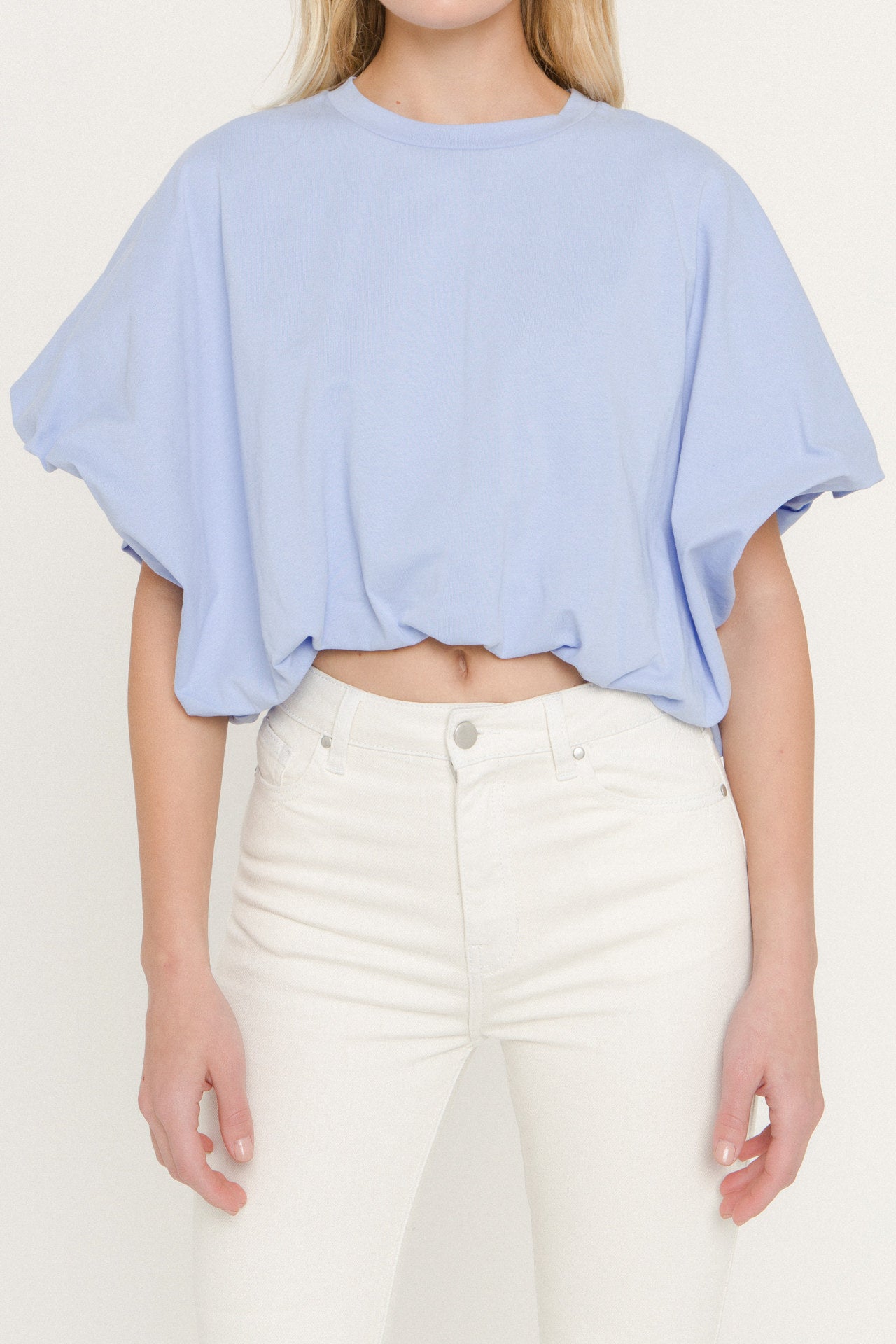 GREY LAB - High-Low Cropped T-Shirt - T-SHIRTS available at Objectrare