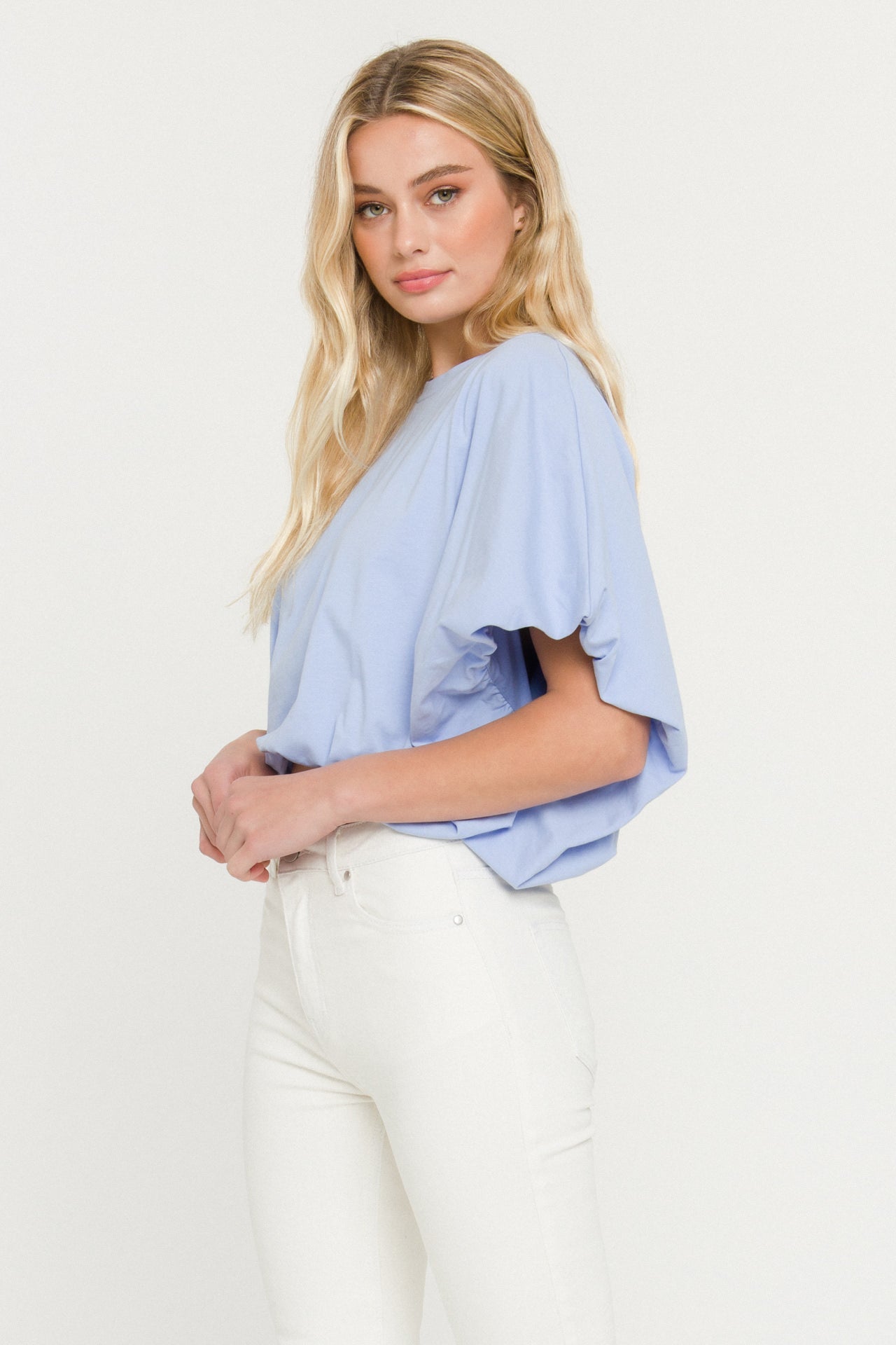 GREY LAB - High-Low Cropped T-Shirt - T-SHIRTS available at Objectrare