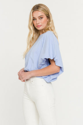 GREY LAB - High-Low Cropped T-Shirt - T-SHIRTS available at Objectrare