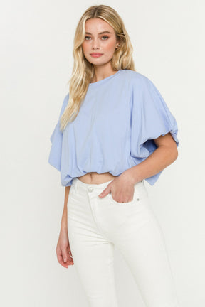 GREY LAB - High-Low Cropped T-Shirt - T-SHIRTS available at Objectrare
