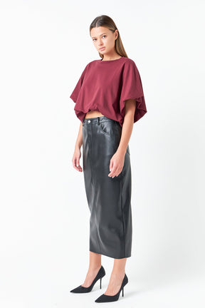 GREY LAB - High-Low Cropped T-Shirt - T-SHIRTS available at Objectrare