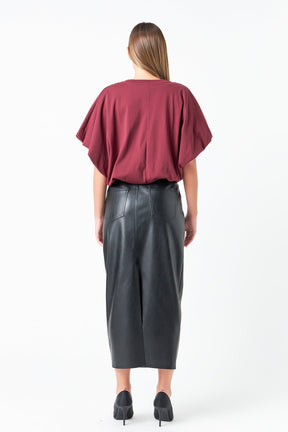 GREY LAB - High-Low Cropped T-Shirt - T-SHIRTS available at Objectrare