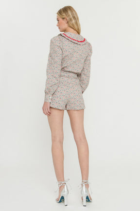 ENGLISH FACTORY - Floral Print Shorts - SHORTS available at Objectrare