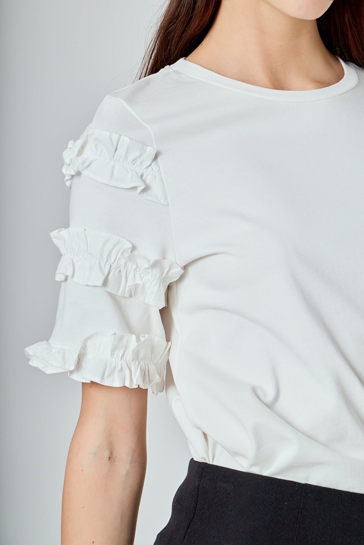 ENDLESS ROSE - Ruffled Sleeve T-Shirt - T-SHIRTS available at Objectrare