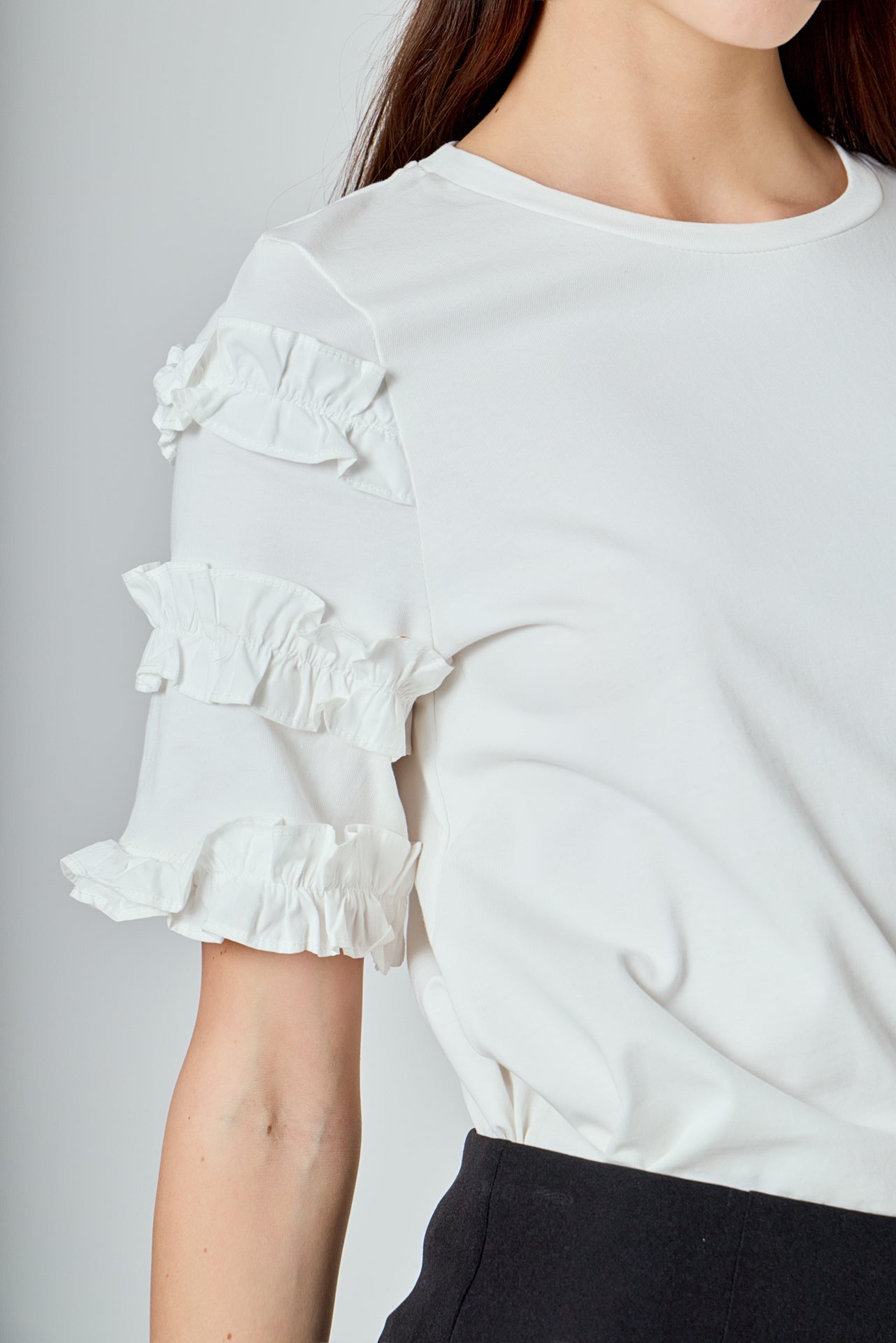 ENDLESS ROSE - Ruffled Sleeve T-Shirt - T-SHIRTS available at Objectrare