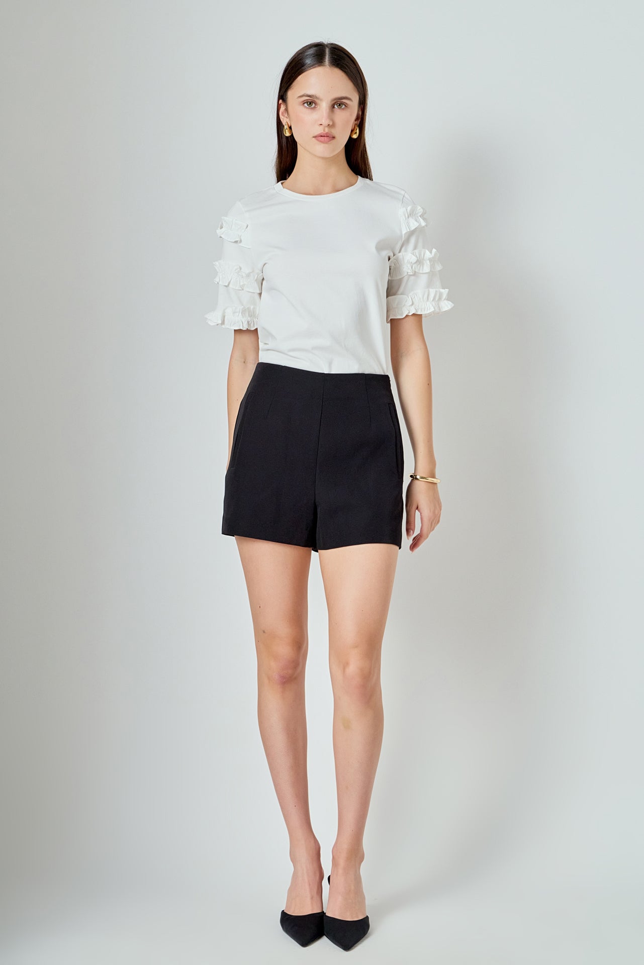 ENDLESS ROSE - Ruffled Sleeve T-Shirt - T-SHIRTS available at Objectrare