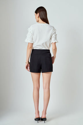 ENDLESS ROSE - Ruffled Sleeve T-Shirt - T-SHIRTS available at Objectrare