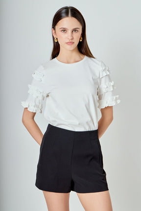 ENDLESS ROSE - Ruffled Sleeve T-Shirt - T-SHIRTS available at Objectrare