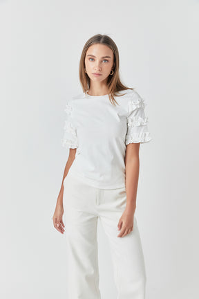 ENDLESS ROSE - Ruffled Sleeve T-Shirt - T-SHIRTS available at Objectrare