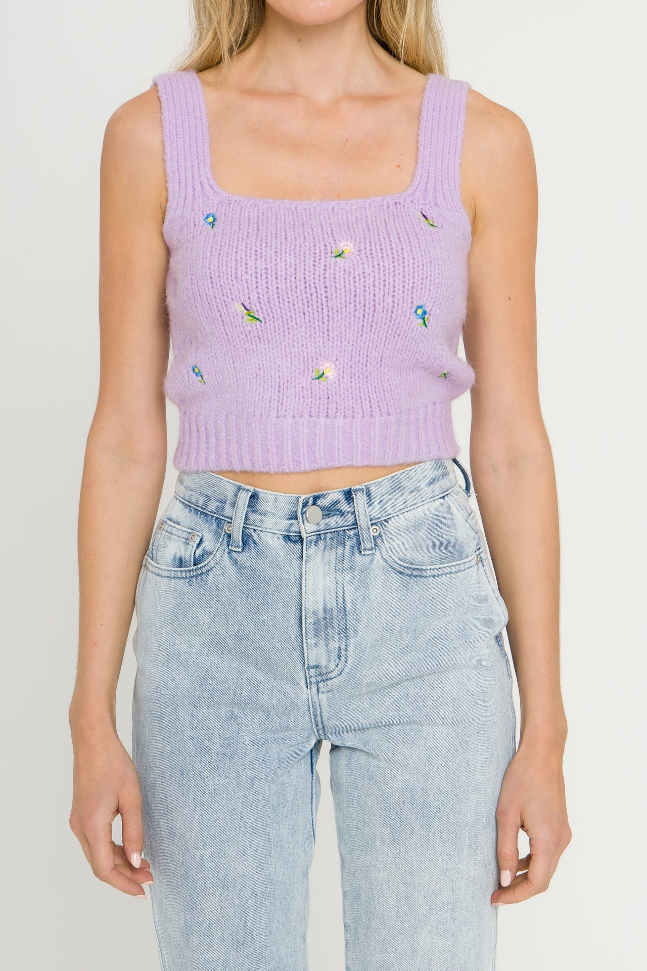 ENGLISH FACTORY - Floral Embroidered Knit Top - SWEATERS & KNITS available at Objectrare