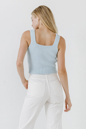 ENGLISH FACTORY - Floral Embroidered Knit Top - SWEATERS & KNITS available at Objectrare