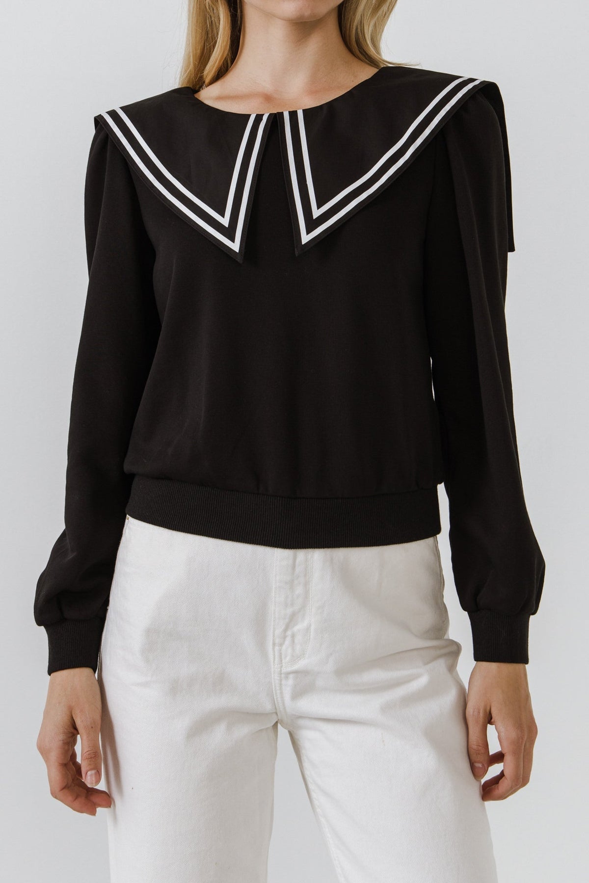 ENGLISH FACTORY - Sailor Collar Sweatshirt - TOPS available at Objectrare