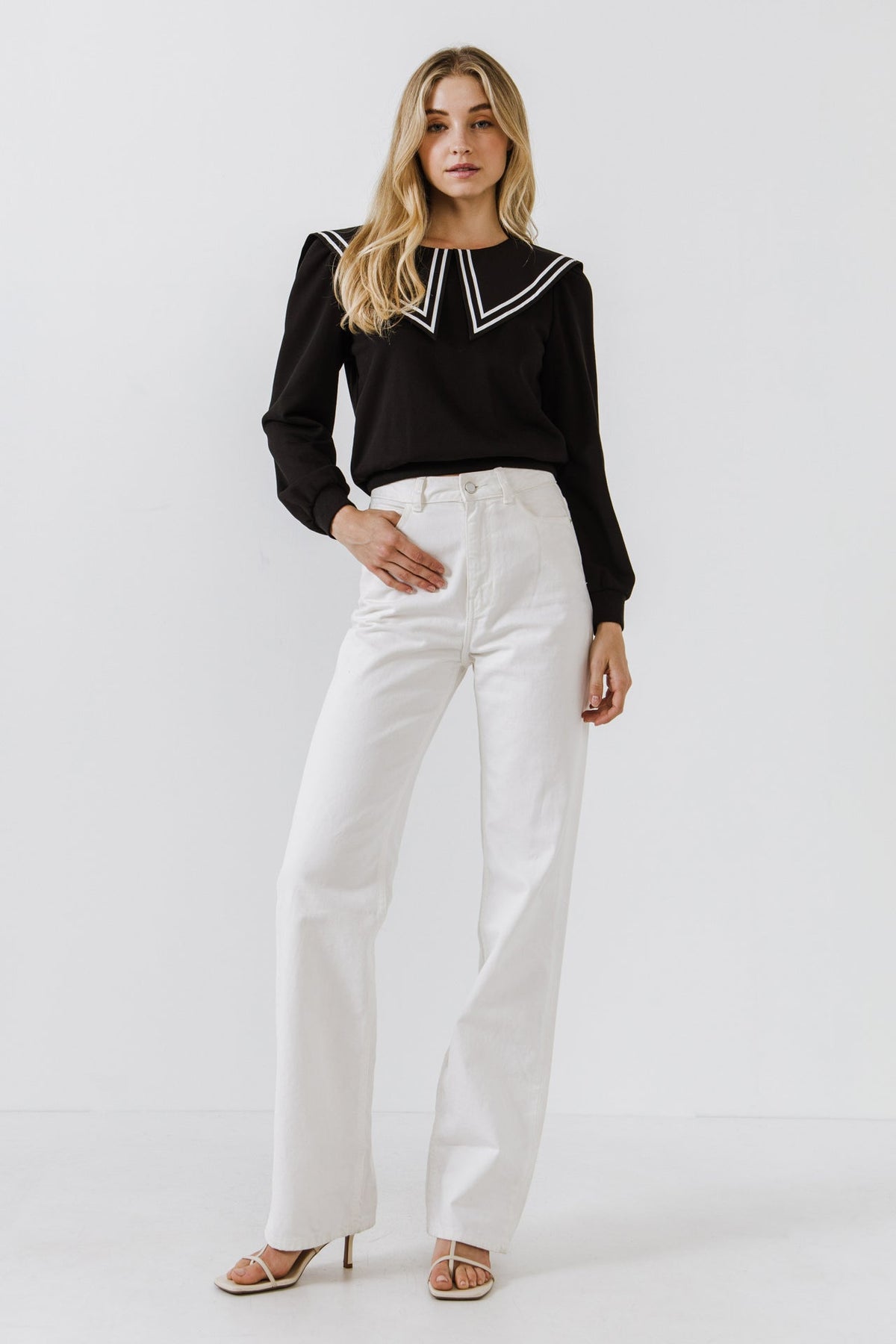ENGLISH FACTORY - Sailor Collar Sweatshirt - TOPS available at Objectrare