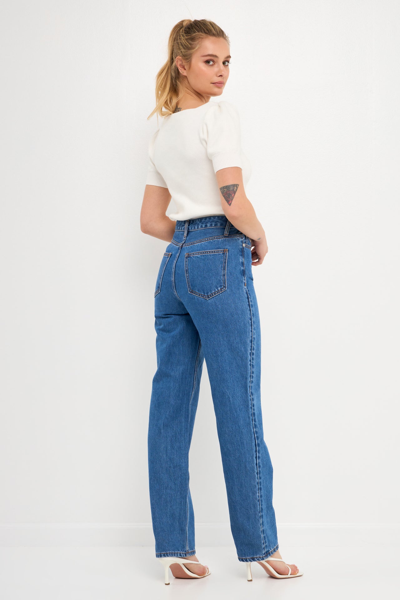 ENGLISH FACTORY - Straight Mom Jean - JEANS available at Objectrare