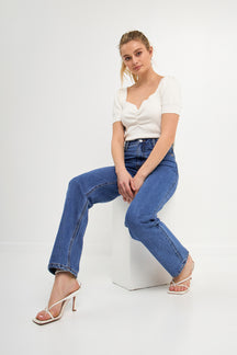 ENGLISH FACTORY - English Factory - Straight Mom Jean - JEANS available at Objectrare