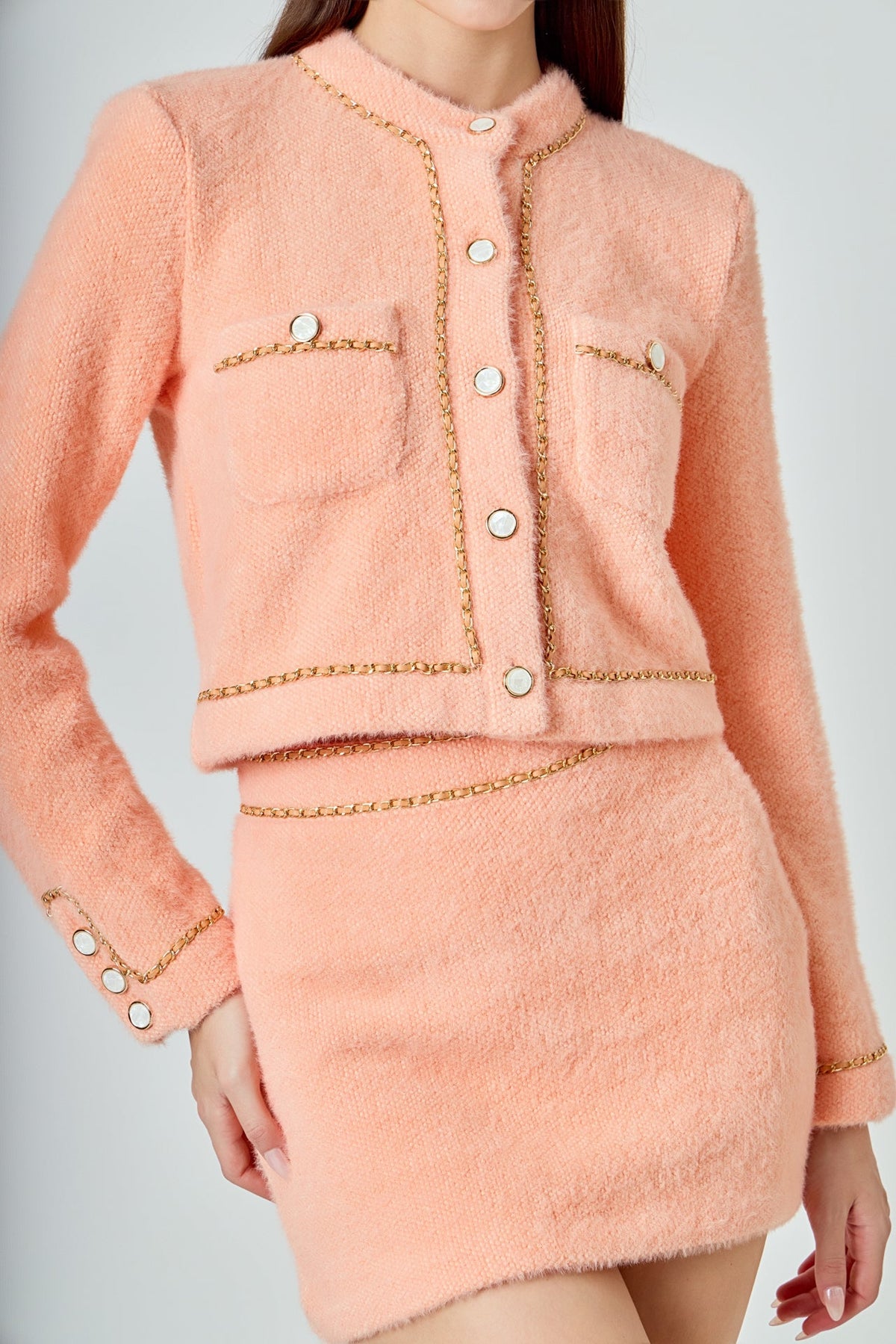 ENDLESS ROSE - Chain-Trimmed Jacket - JACKETS available at Objectrare