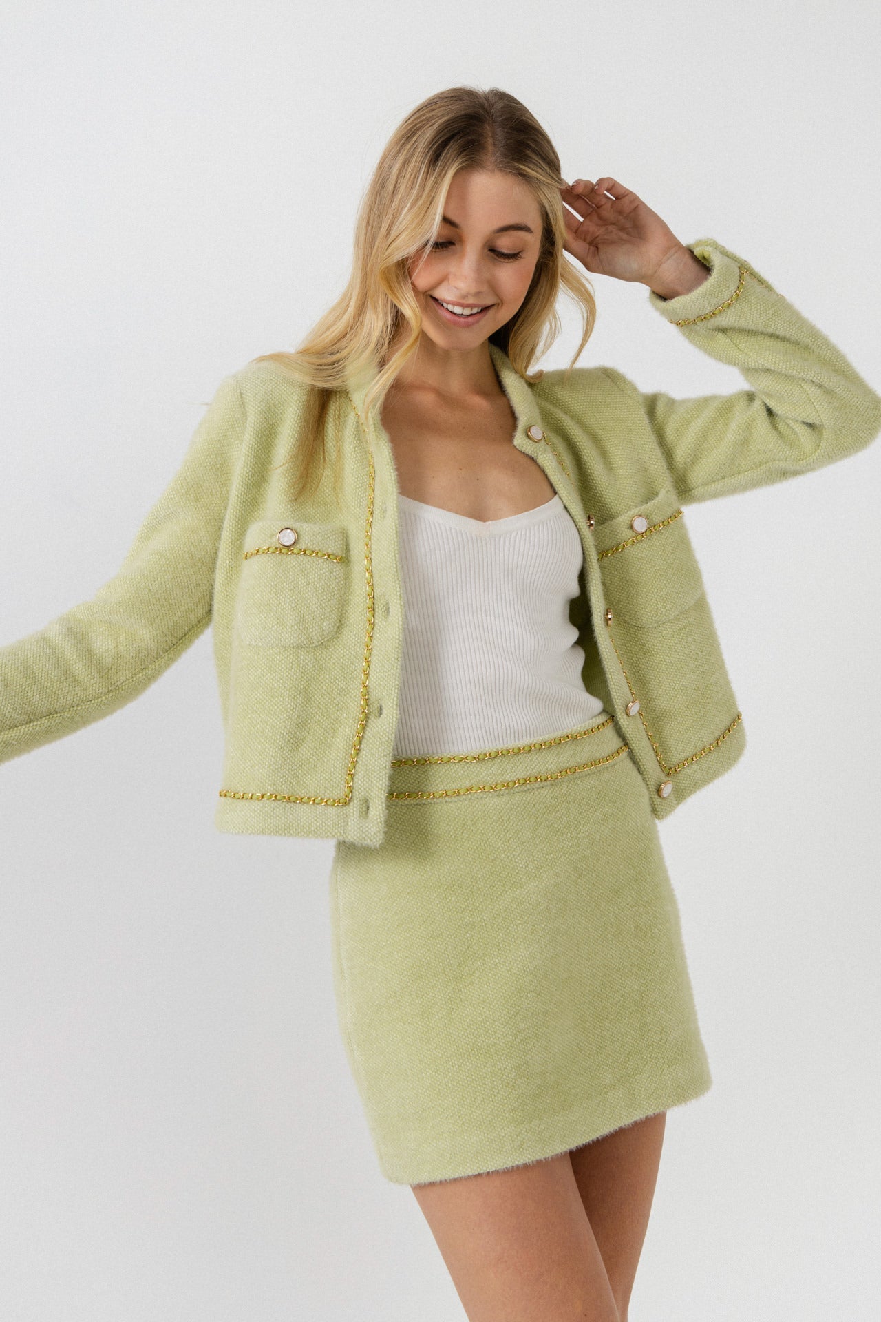 ENDLESS ROSE - Chain-Trimmed Jacket - JACKETS available at Objectrare