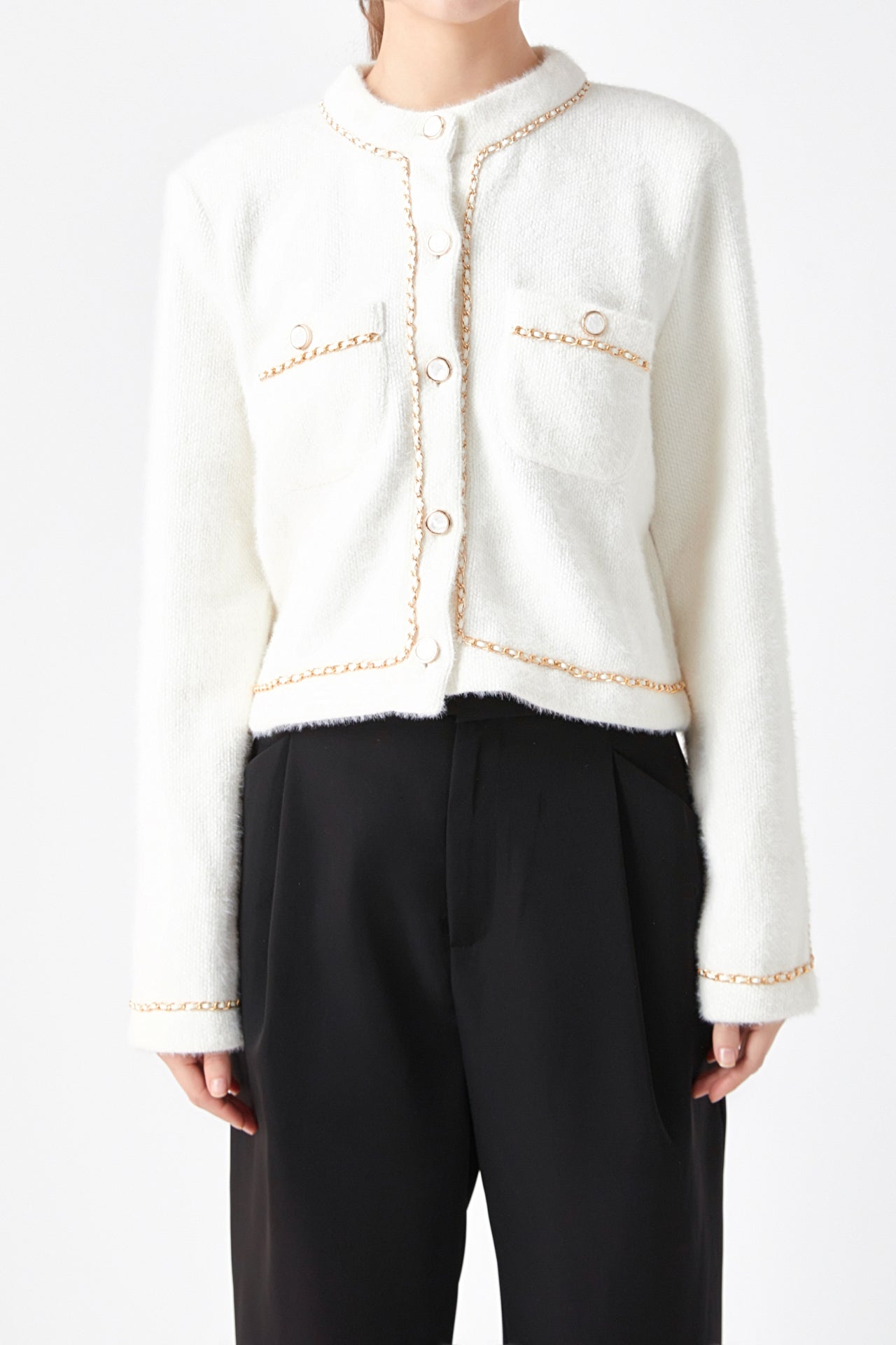 ENDLESS ROSE - Chain-Trimmed Jacket - JACKETS available at Objectrare