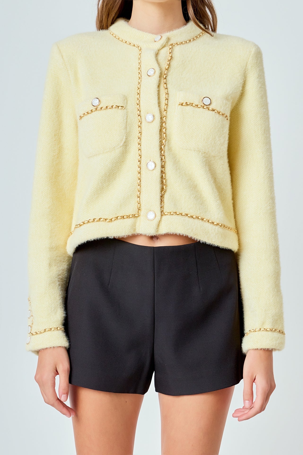 ENDLESS ROSE - Chain-Trimmed Jacket - JACKETS available at Objectrare