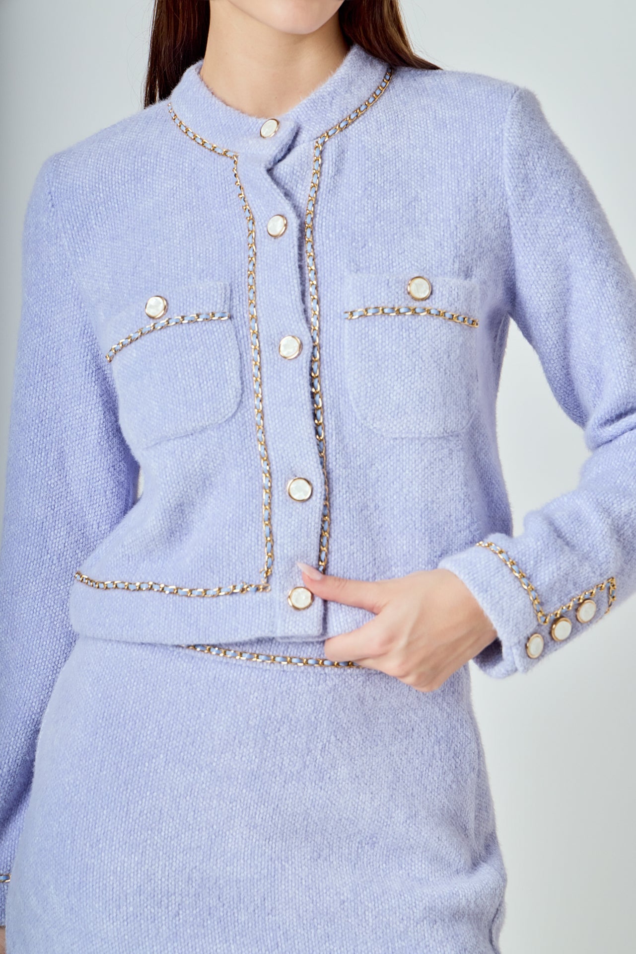 ENDLESS ROSE - Chain-Trimmed Jacket - JACKETS available at Objectrare