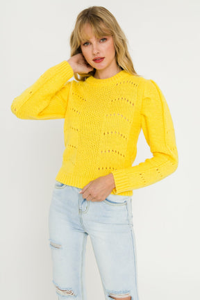 Pleated Long Sleeve Sweater