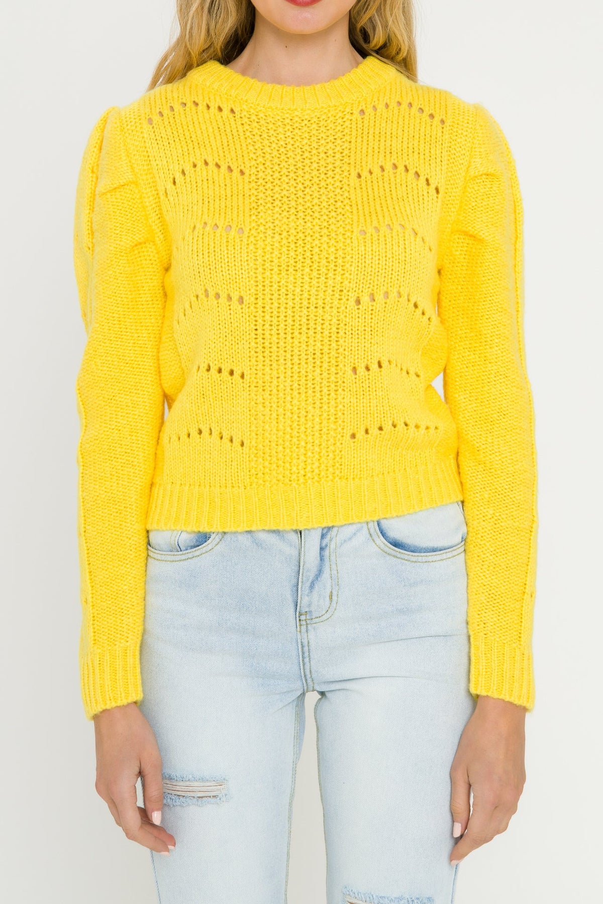 Pleated Long Sleeve Sweater